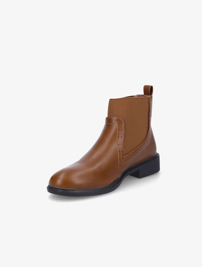 Bottines à cheville élastiquée - Camel - 3