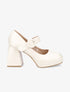 Escarpins à plateforme et talon bottier - Beige - 1
