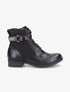 Bottines bimatière à lacets - Noir - 5