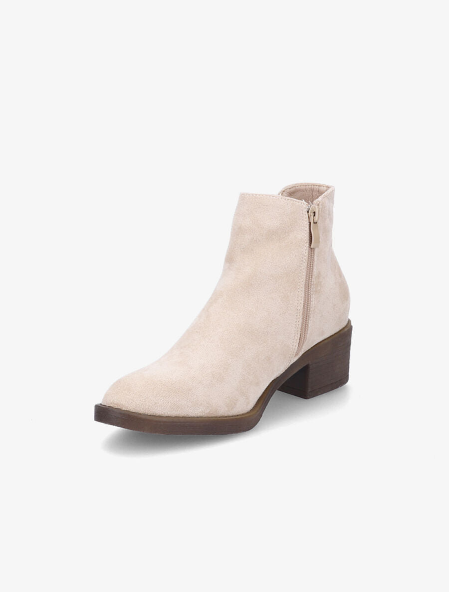 Bottines classiques en suédine - Beige - 3