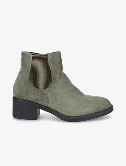 Bottines classiques en suédine - Kaki - 1