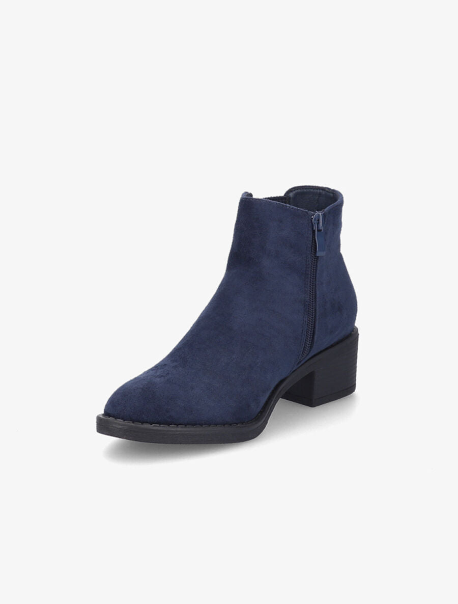 Bottines classiques en suédine - Marine - 3