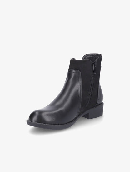 Bottines bimatière à double zips - Noir - 3