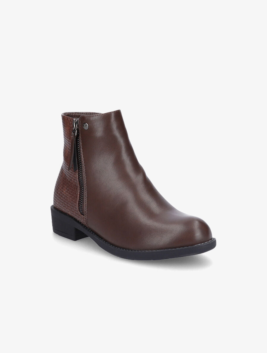 Bottines à contrefort tressé - Marron - 2