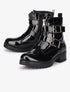 Boots vernies à brides décoratives - Noir - 1