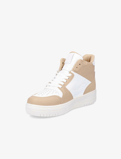 Baskets montantes en simili - Beige - 3
