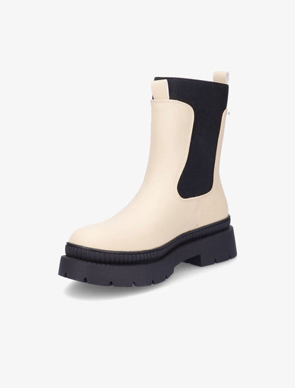 Boots montantes à cheville élastiquée - Beige - 3