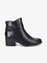 Bottines à sangles et contrefort python - Noir - 1