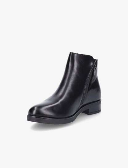 Bottines à zip et contrefort python - Noir - 3