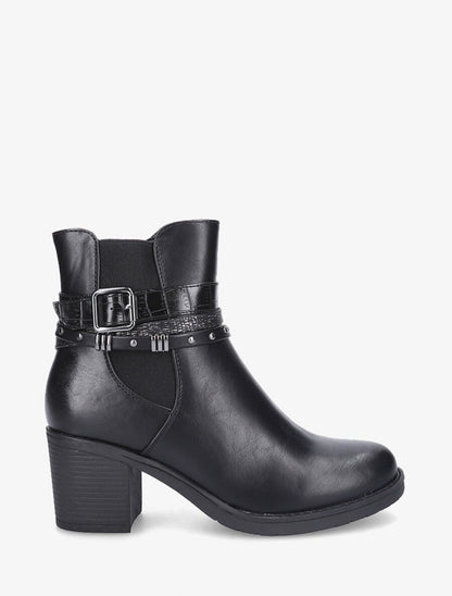Bottines élastiquée à boucles stylisées - Noir - 1