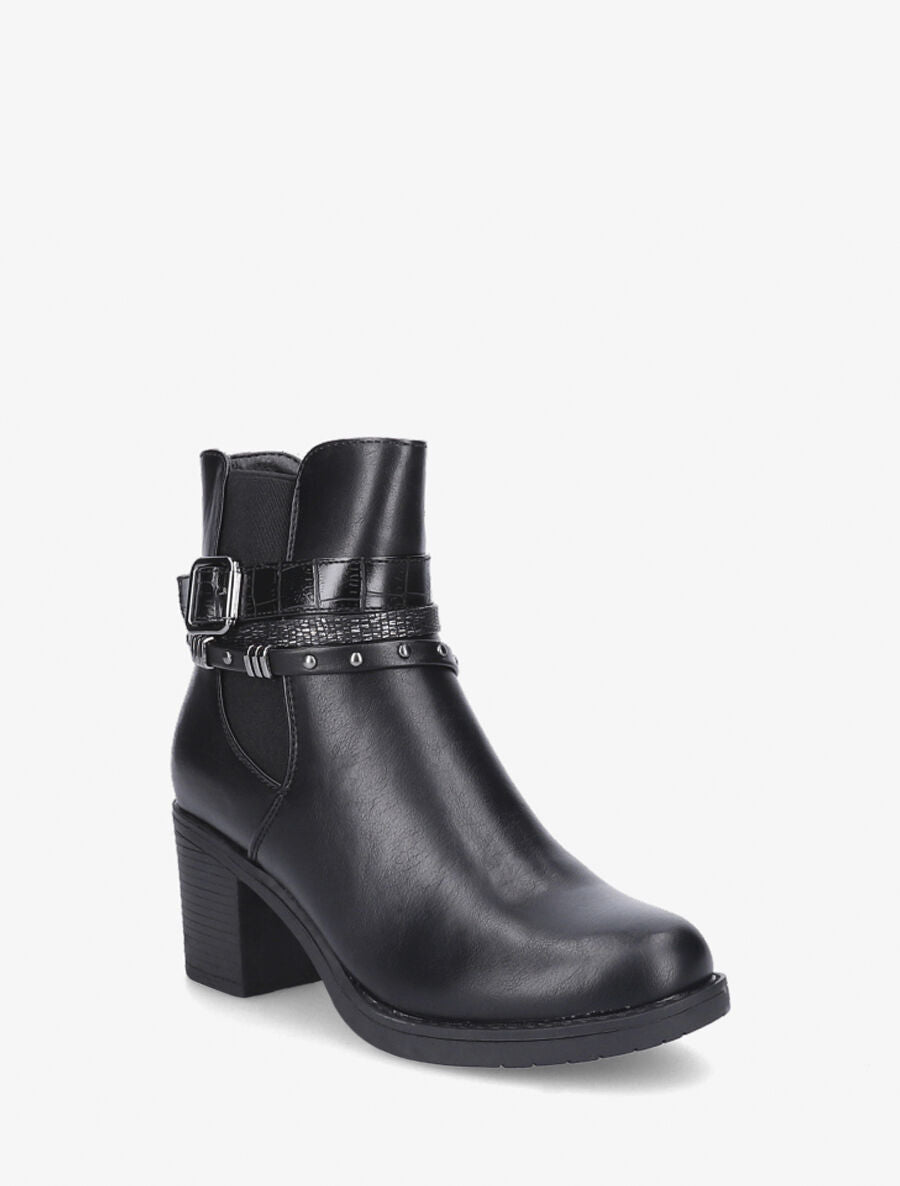 Bottines élastiquée à boucles stylisées - Noir - 2