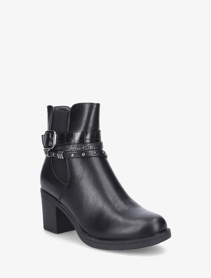 Bottines élastiquée à boucles stylisées - Noir - 2