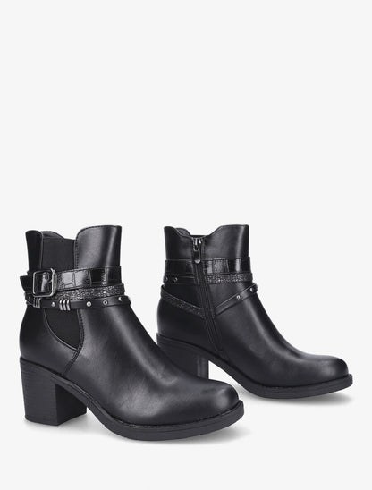 Bottines élastiquée à boucles stylisées - Noir - 4