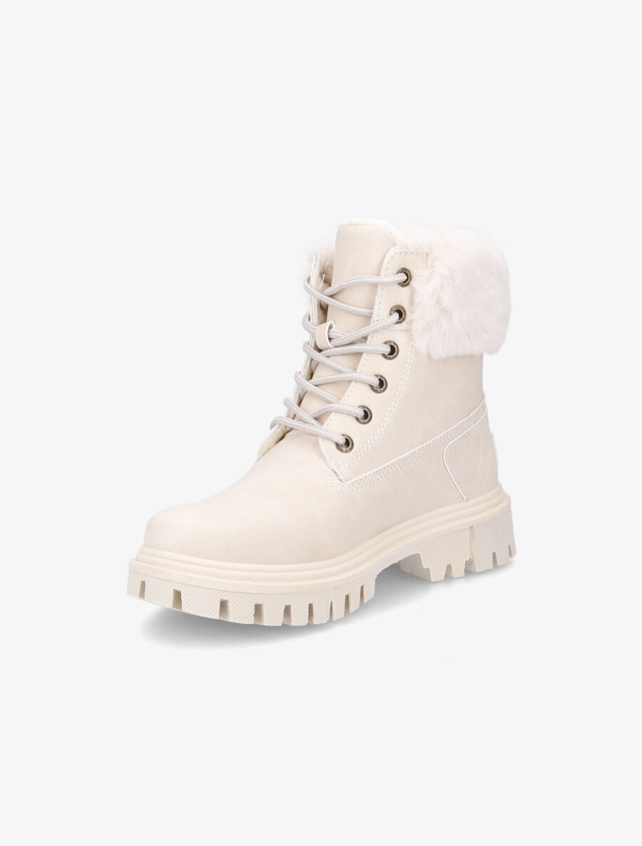 Boots fourrées à fourrure synthétique - Beige - 3
