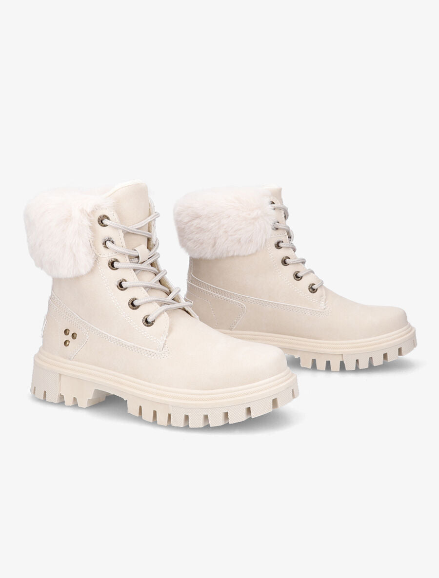 Boots fourrées à fourrure synthétique - Beige - 4