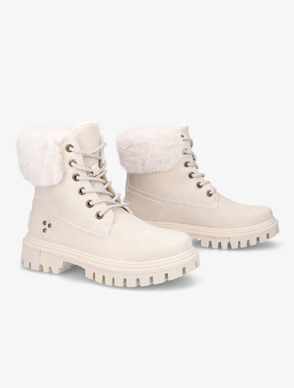 Boots fourrées à fourrure synthétique - Beige - 4
