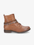 Bottines en simili à lacets stylisés - Camel - 1