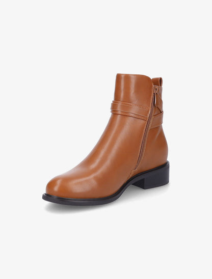 Bottines à boucle fantaisie - Camel - 3
