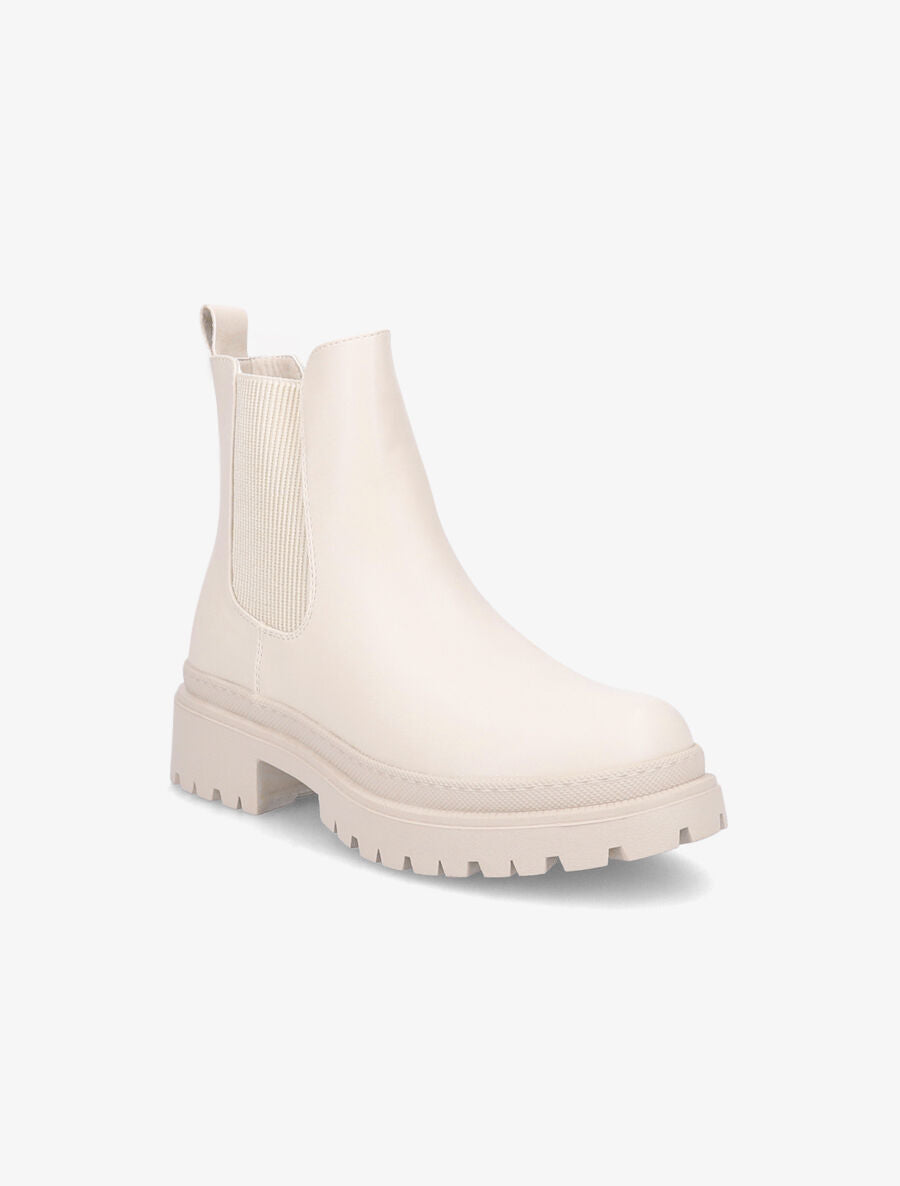 Boots élastiquées unies - Beige - 2