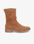 Bottines plissées en suédine - Camel - 1