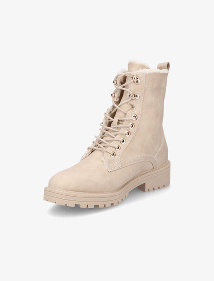Boots fourrées à lacets - Beige - 3