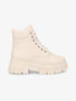Boots à lacets et semelles crantées - Beige - 1