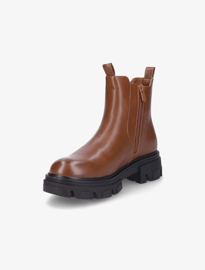 Boots en simili à semelle crantée - Camel - 3