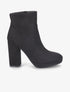 Bottines à talon en suédine - Noir - 1