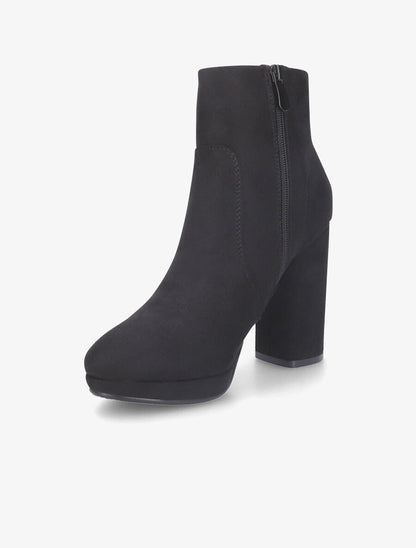 Bottines à talon en suédine - Noir - 3