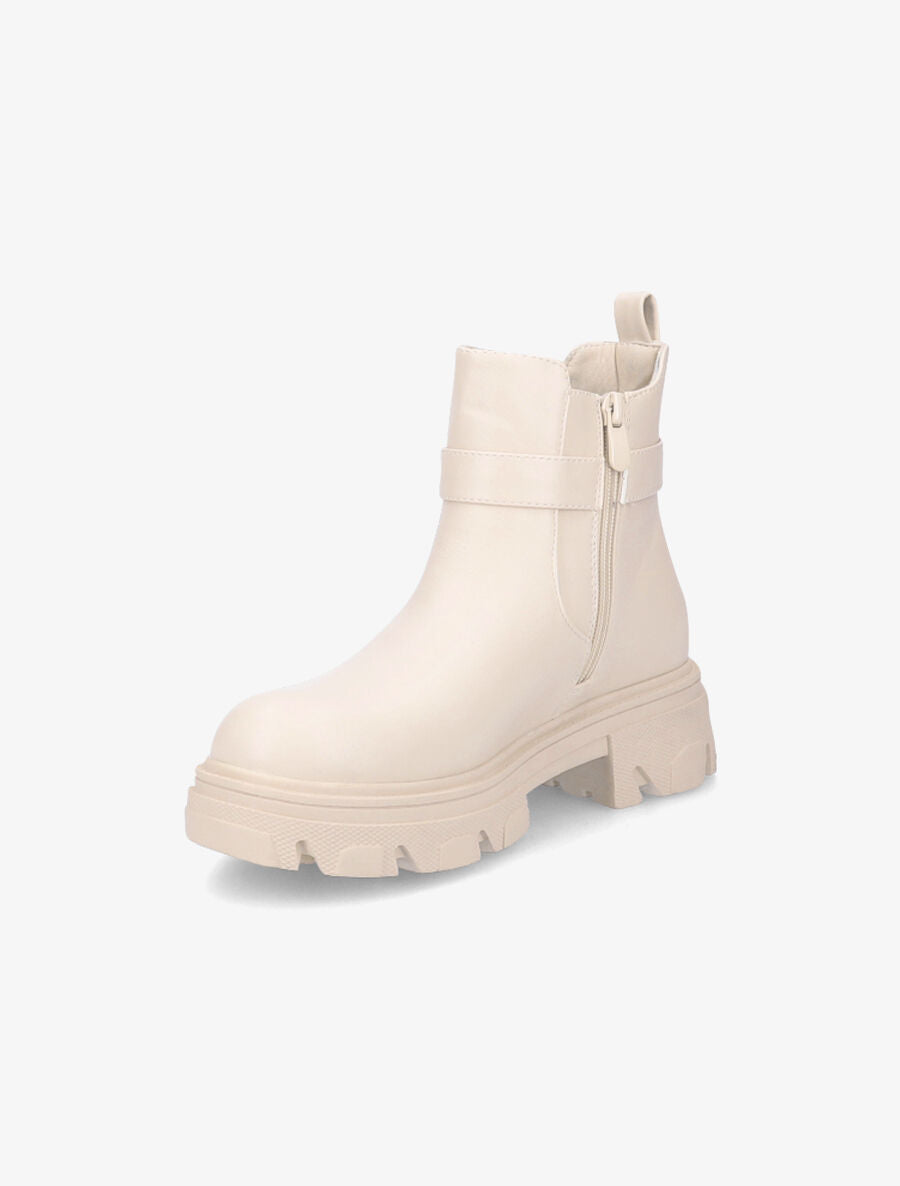 Boots élastiquées à semelle crantée - Beige - 3