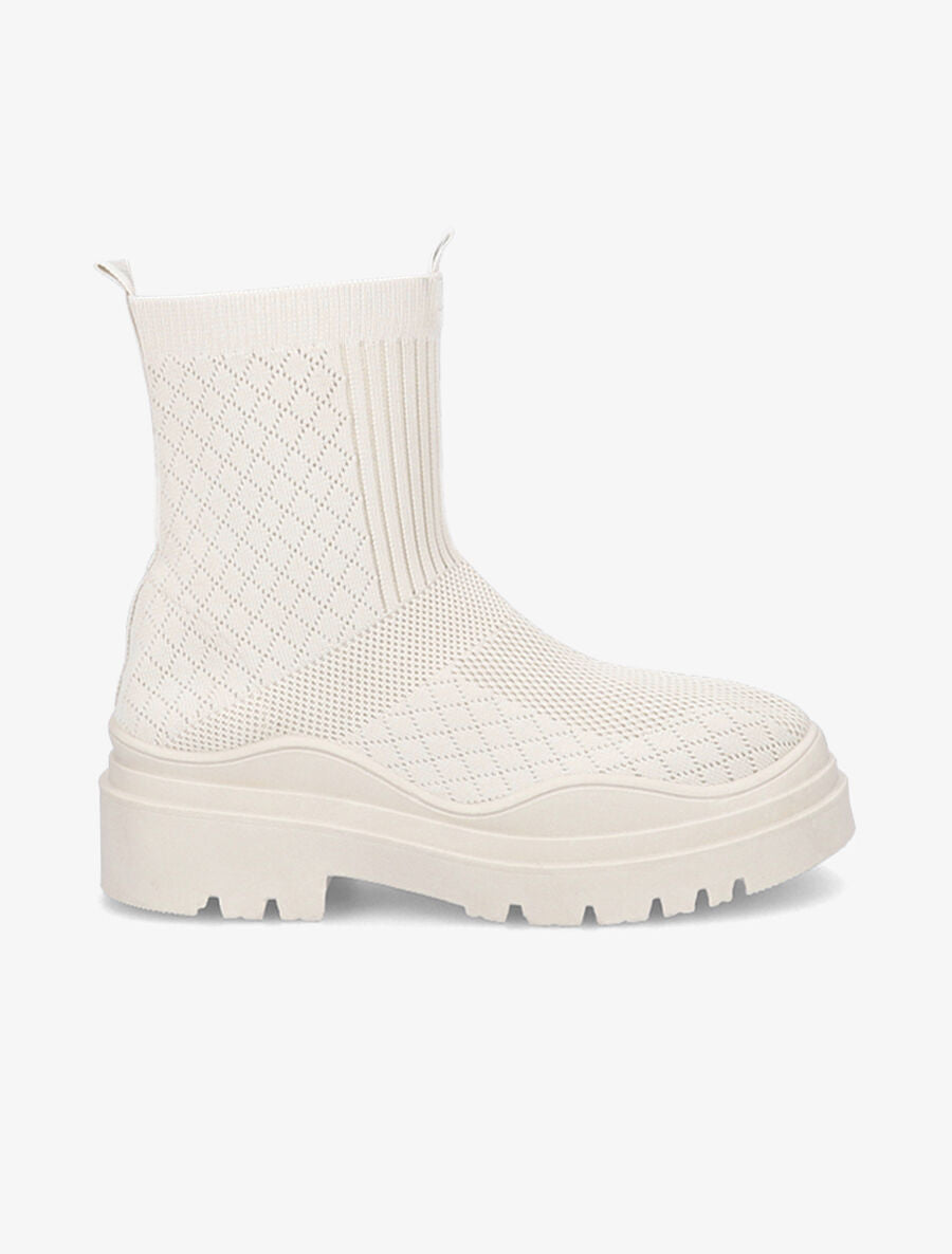 Boots en toile à semelle crantée - Beige - 1