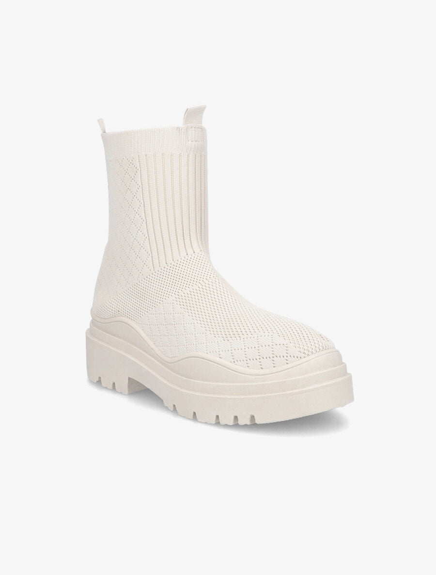 Boots en toile à semelle crantée - Beige - 2