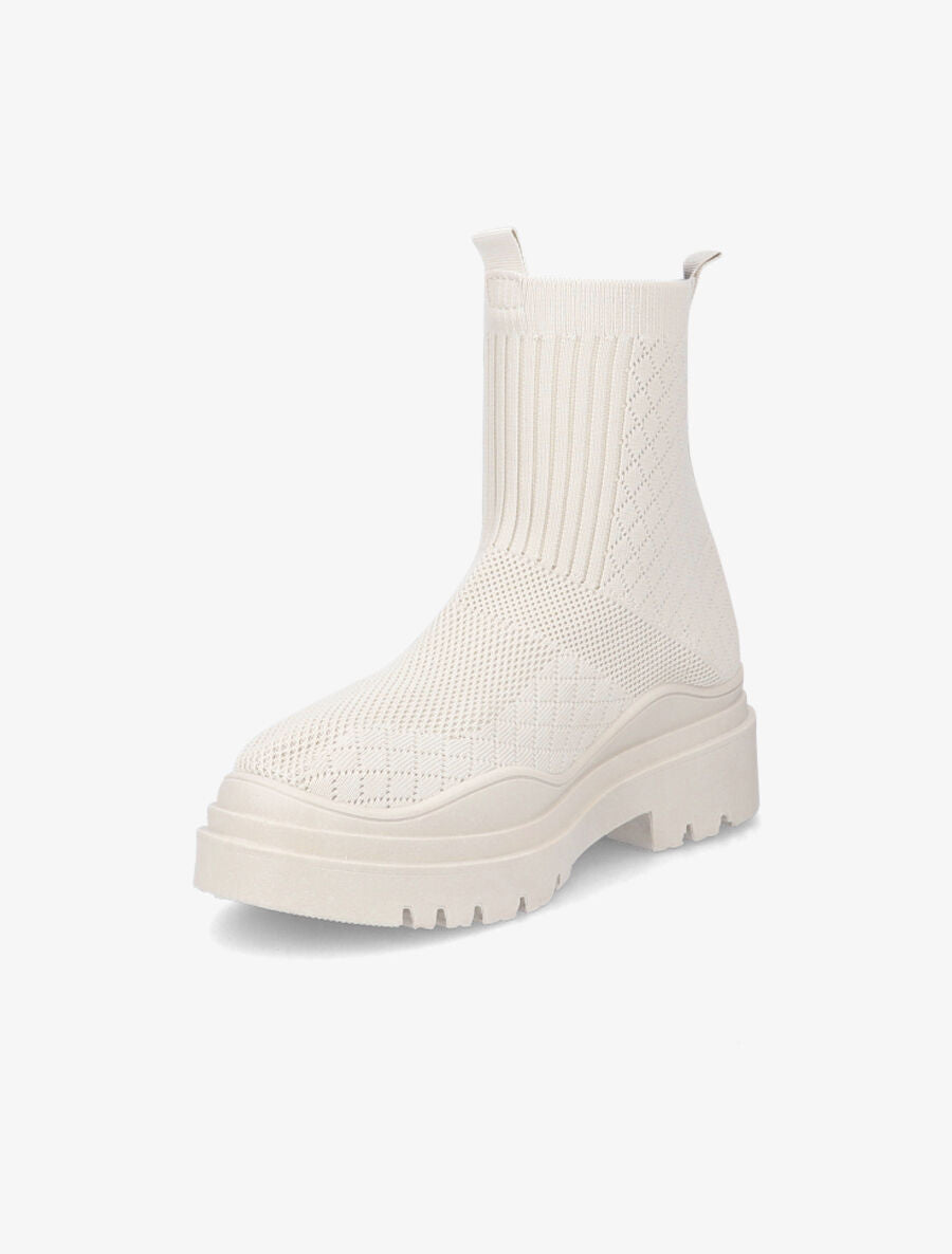 Boots en toile à semelle crantée - Beige - 3