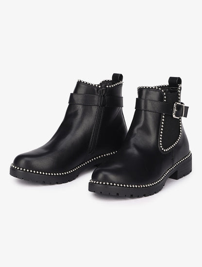 Bottines à clous argentés - Noir - 6