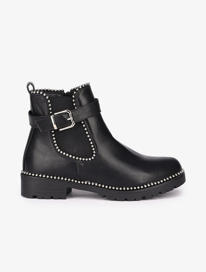Bottines à clous argentés - Noir - 2
