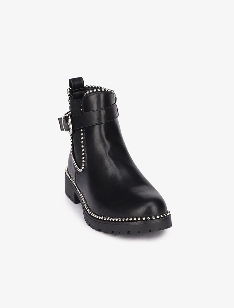 Bottines à clous argentés - Noir - 3