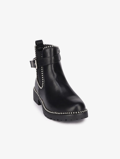 Bottines à clous argentés - Noir - 3