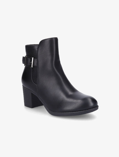Bottines à empiècement python - Noir - 2