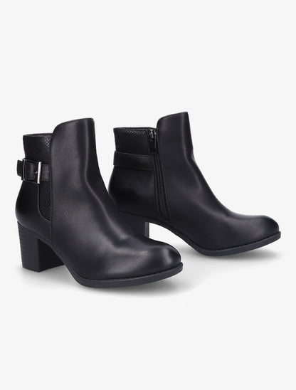 Bottines à empiècement python - Noir - 4