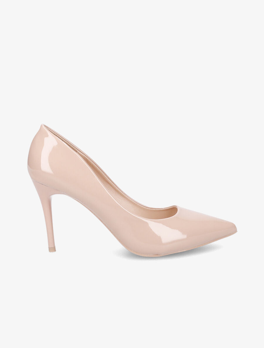 Escarpins pointus vernis - Nude - 1