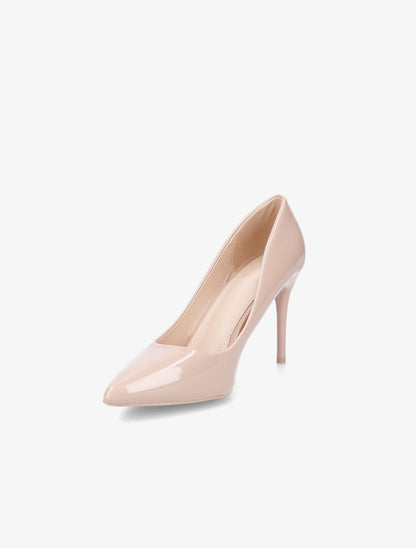Escarpins pointus vernis - Nude - 3