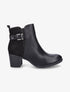 Bottines bi-matière unies - Noir - 1