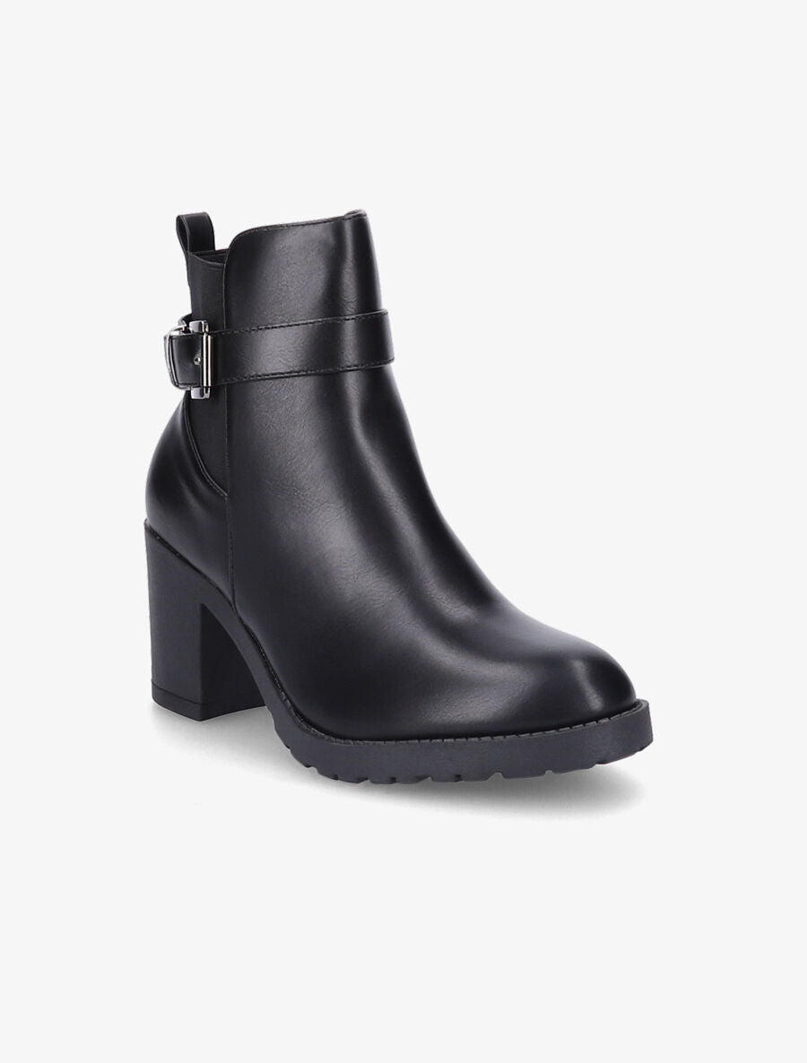 Bottines à boucle et semelle crantée - Noir - 2