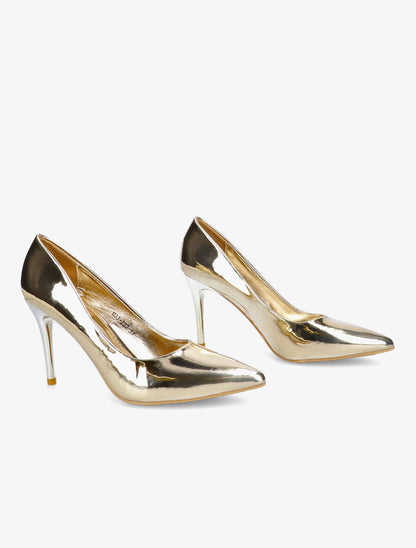 Escarpins pointus métallisés - Or - 4
