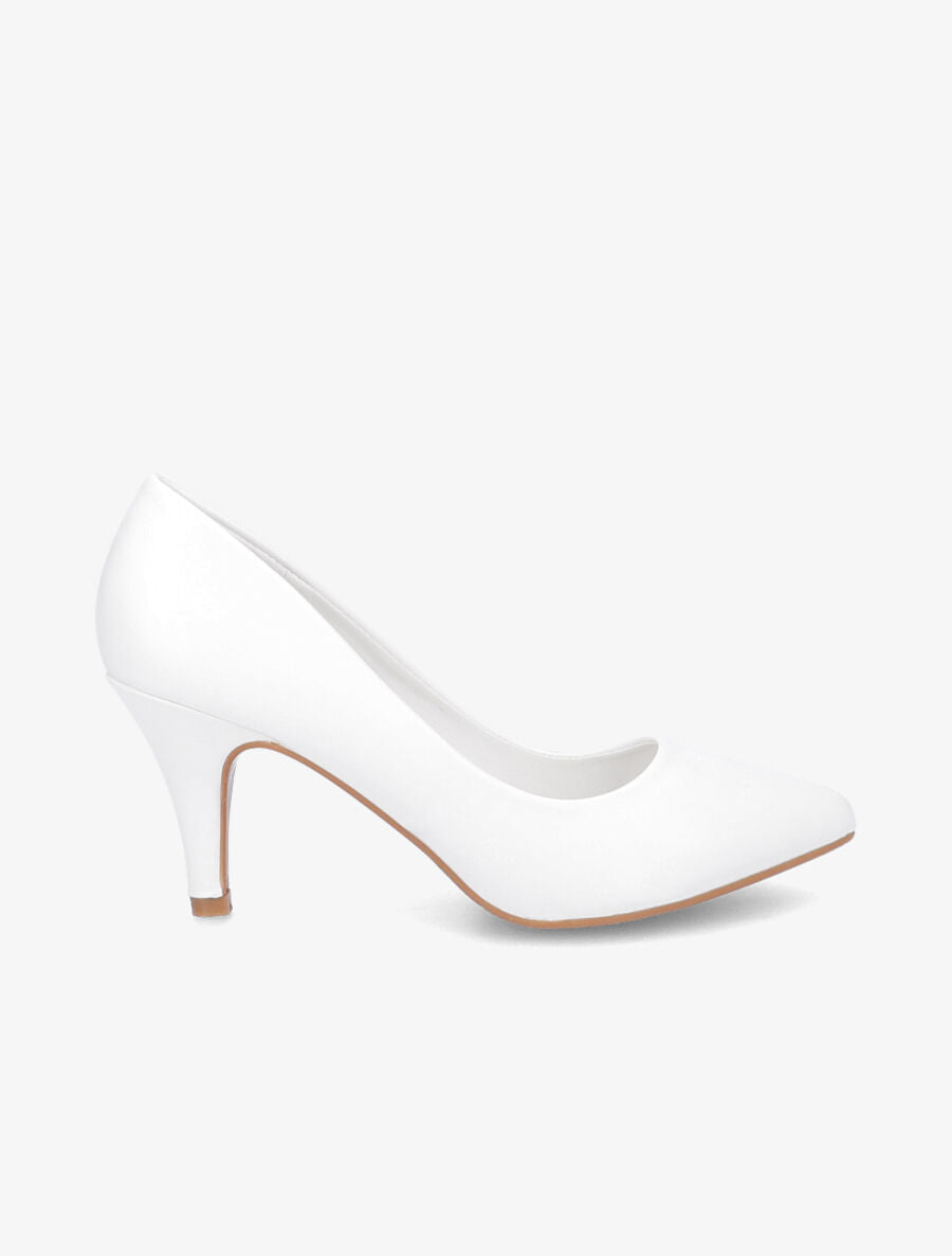 Escarpins pointus en simili - Blanc - 1