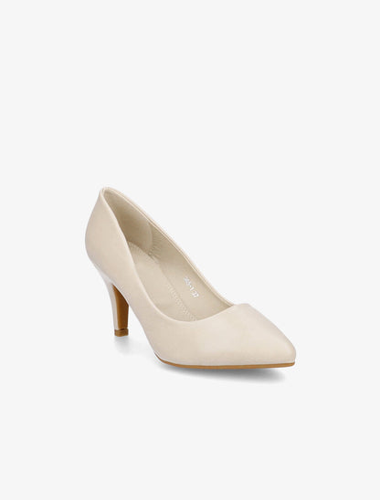 Escarpins pointus en simili - Beige - 2