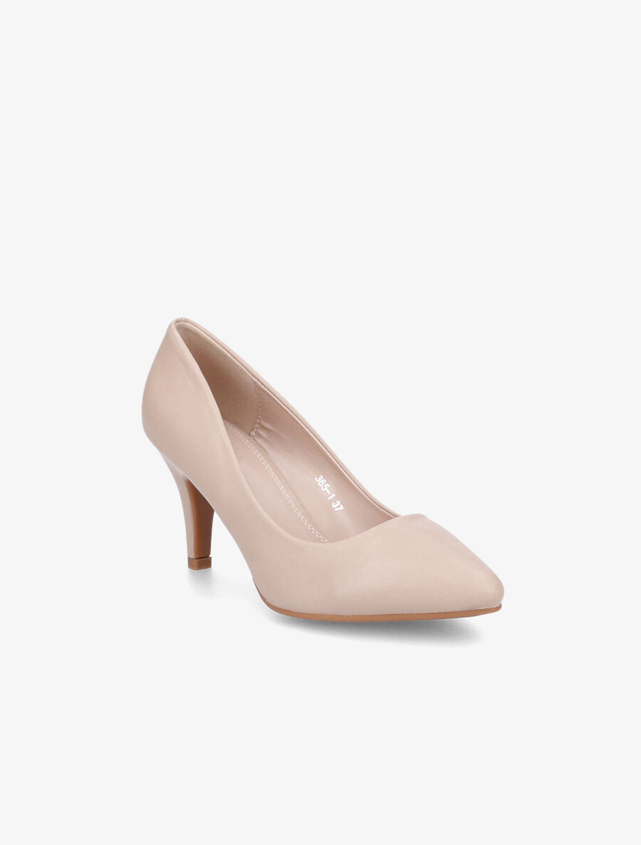 Escarpins pointus en simili - Nude - 2