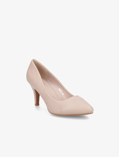 Escarpins pointus en simili - Nude - 2
