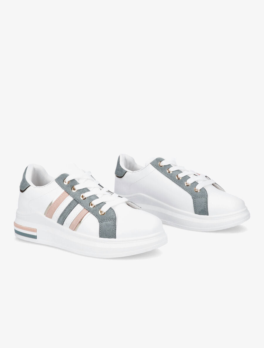 Tennis à bandes texturées - Bleu gris - 4
