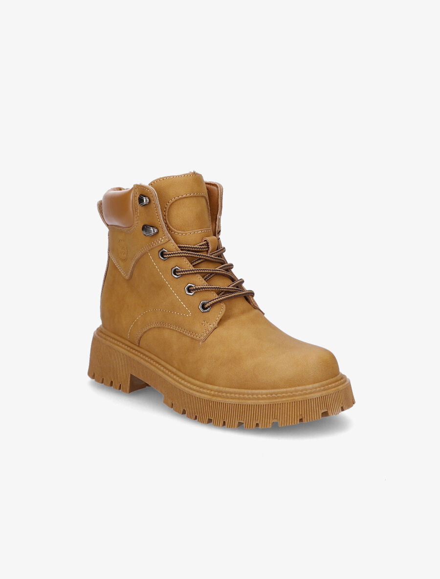 Boots crantées en suédine - Camel - 2
